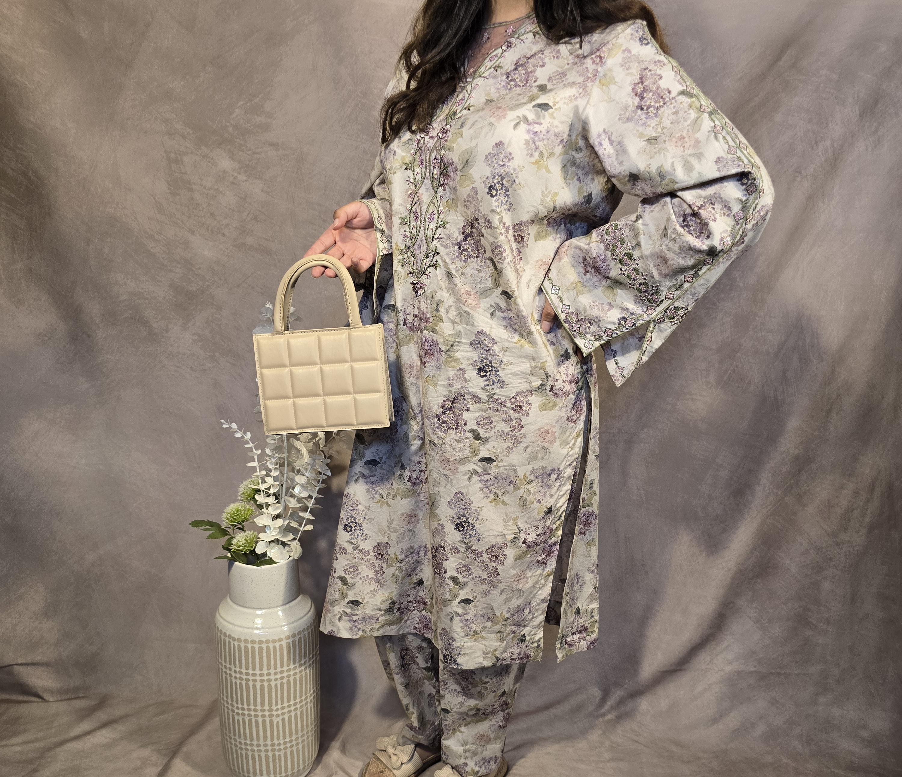 Ivory Floral 2-Piece Coord Set