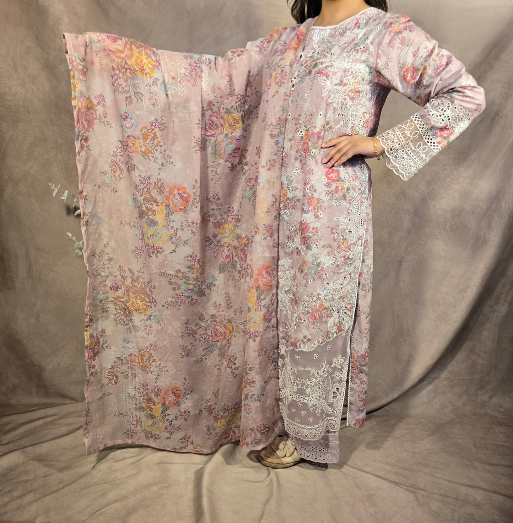 Blush Appliqué 3-Piece Suit