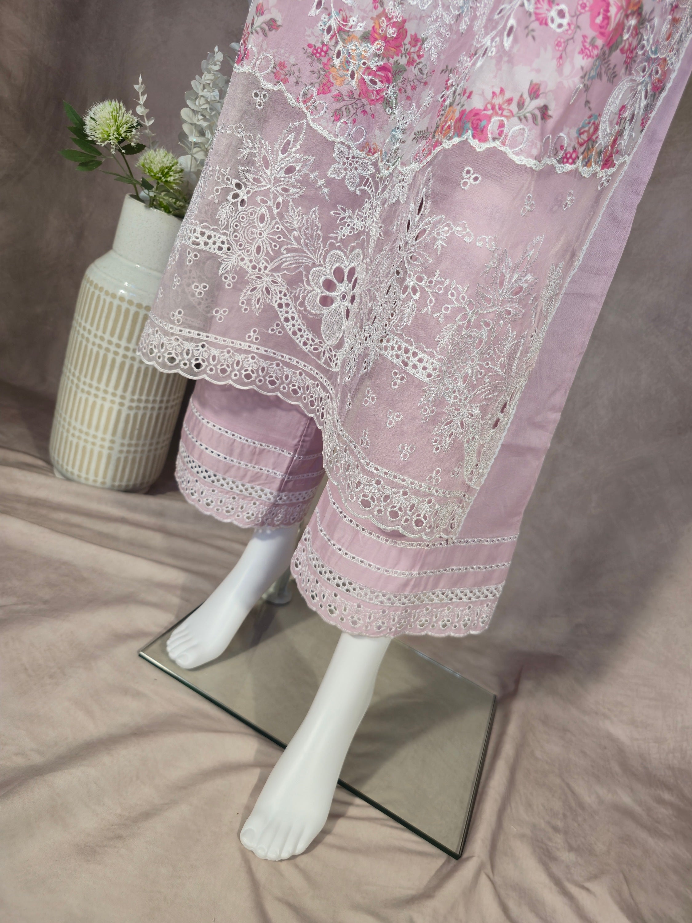 Blush Appliqué 3-Piece Suit
