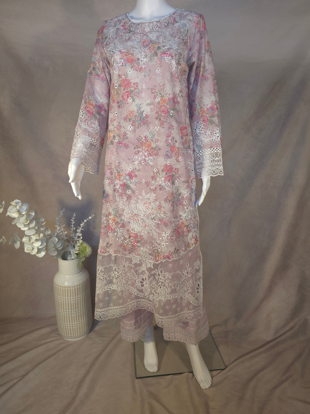 Blush Appliqué 3-Piece Suit