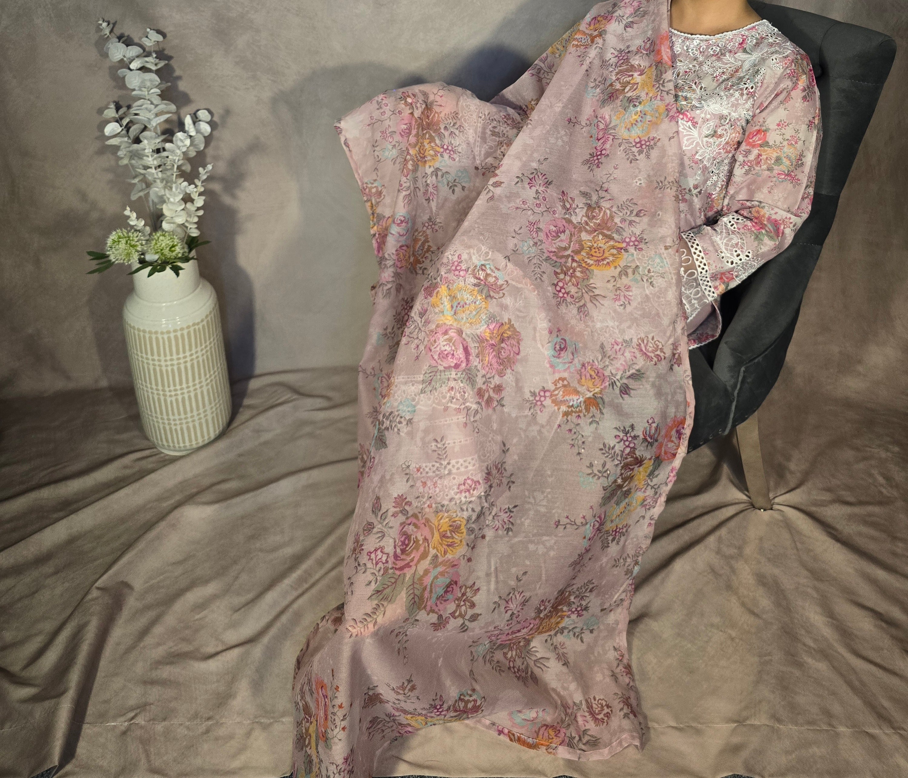 Blush Appliqué 3-Piece Suit